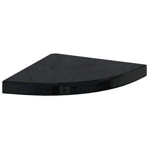 vidaXL &Eacute;tag&egrave;re d'angle flottante noir brillant 35x35x3,8 cm MDF