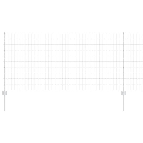 vidaXL Cl&ocirc;ture avec poteau Argent&eacute; 1 x 10 m Acier