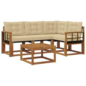 vidaXL Ensemble de canap&eacute;s d'ext&eacute;rieur 5 pcs Naturel et Beige