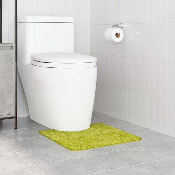 vidaXL Tapis de bain antid&eacute;rapant avec d&eacute;coupe pour toilette Vert