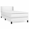 vidaXL Sommier &agrave; lattes de lit avec matelas Blanc 100x200cm Similicuir