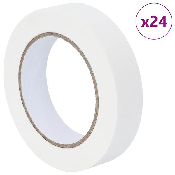 vidaXL Rubans de masquage pour peintre 24 pcs Blanc 25 mm x 50 m