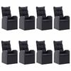 vidaXL Ensemble &agrave; manger de jardin 9 pcs Noir