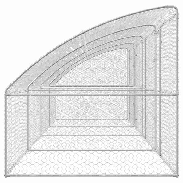 vidaXL Kennel pour Chiens 4 pcs Argent&eacute; 8 x 2 x 2 m Acier