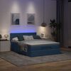 vidaXL Lit ottoman avec matelas et LED bleu 140x190 cm tissu
