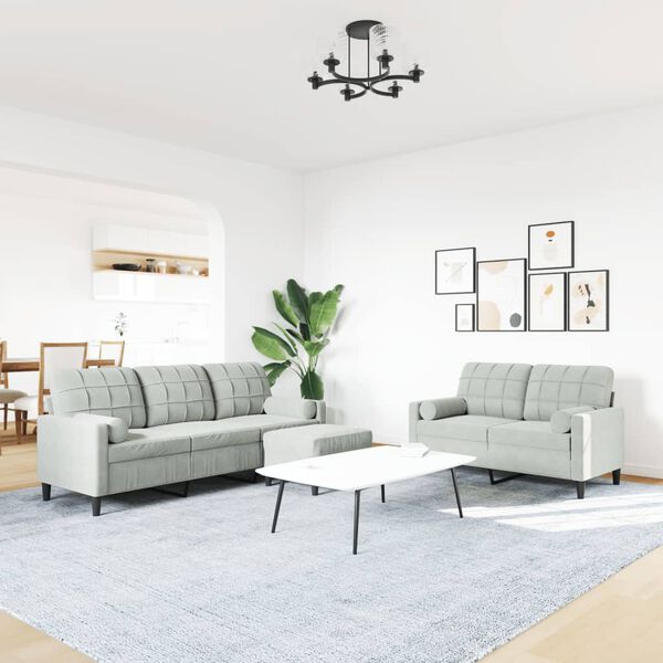 vidaXL Ensemble de canap&eacute;s 3 pcs et coussins et traversins velours