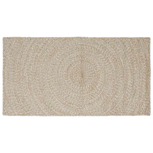 vidaXL Tapis de surface Rectangulaire Naturel et Blanc 80 x 150 cm