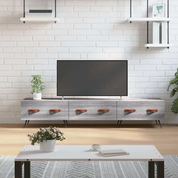 vidaXL Meuble TV sonoma gris 150x36x30 cm bois d'ing&eacute;nierie