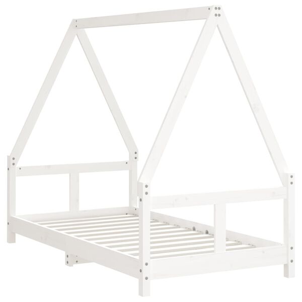 vidaXL Cadre de lit pour enfant blanc 80x160 cm bois de pin massif
