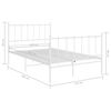 vidaXL Cadre de lit sans matelas blanc m&eacute;tal 120x200 cm