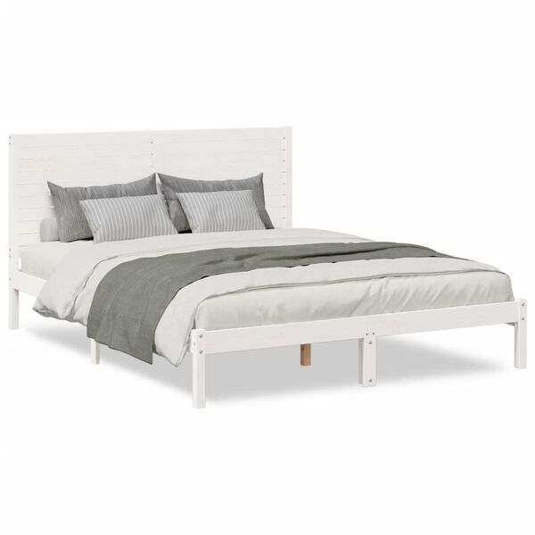 vidaXL Cadre de lit extra long sans matelas 160x220 cm bois massif