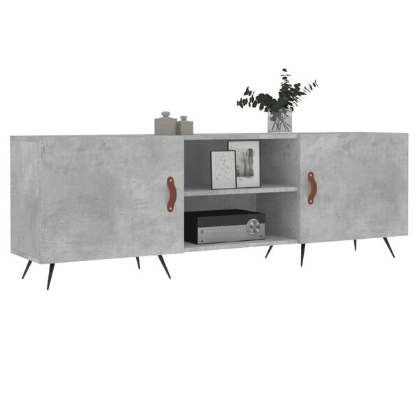 vidaXL Meuble TV gris b&eacute;ton 150x30x50 cm bois d'ing&eacute;nierie