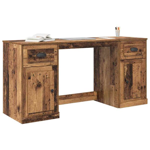 vidaXL Bureau avec armoire avec tiroir Bois Ancien 154,5 x 50 x 75 cm