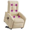 vidaXL Fauteuil inclinable de massage &eacute;lectrique Cr&egrave;me Tissu