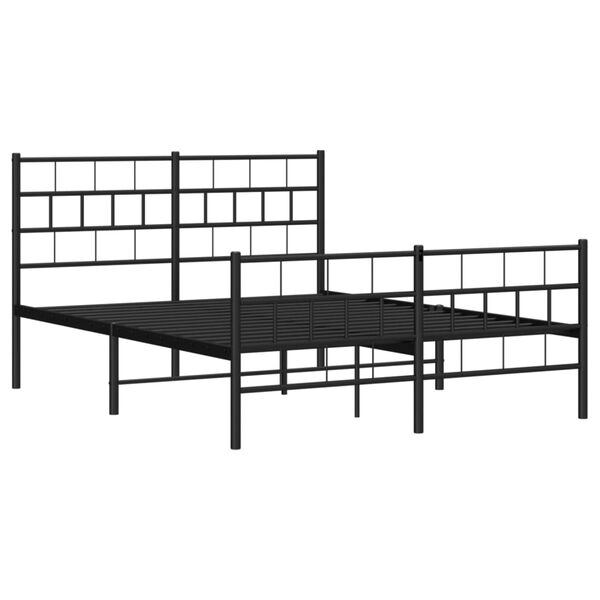 vidaXL Cadre de lit m&eacute;tal sans matelas avec pied de lit noir 120x190cm