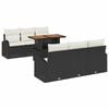 vidaXL Ensemble de canap&eacute; de jardin 7 pc Noir Poly rotin