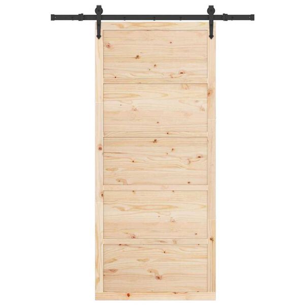 vidaXL Porte coulissante Naturel 80 x 208 cm Bois de pin massif