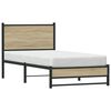 vidaXL Cadre de lit en métal sans matelas chêne sonoma 75x190 cm