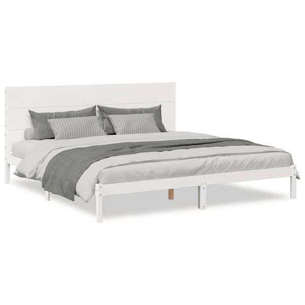vidaXL Cadre de lit extra long sans matelas 180x210 cm bois massif