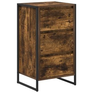 vidaXL Buffet Ch&ecirc;ne Fum&eacute; 42 x 36 x 75.5 cm Bois d'ing&eacute;nierie