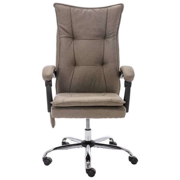 vidaXL Chaise de bureau de massage Taupe Tissu