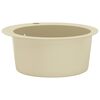 vidaXL &Eacute;vier de cuisine Granit Seul lavabo Rond Beige
