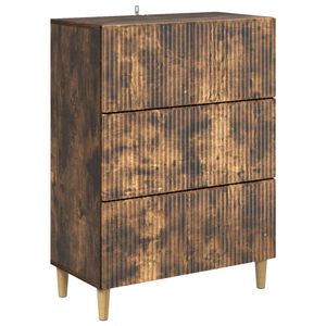 vidaXL Armoire &agrave; tiroirs Ch&ecirc;ne fum&eacute; 66 x 34,5 x 90 cm