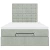 vidaXL Cadre de lit ottoman et matelas gris clair 120x200 cm velours