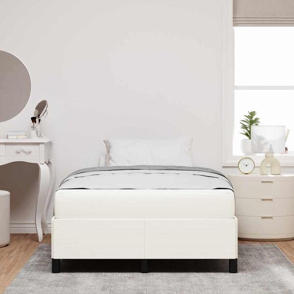 vidaXL Cadre de lit avec matelas Cr&egrave;me 120 x 190 cm tissu