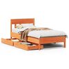 vidaXL Cadre de lit sans matelas cire marron 100x200cm bois pin massif