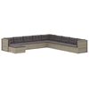 vidaXL Salon de jardin 10 pcs avec coussins Gris R&eacute;sine tress&eacute;e
