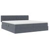 vidaXL Lit de Rangement avec matelas Gris fonc&eacute; 200 x 200 cm Velours