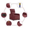vidaXL Fauteuil inclinable de massage électrique rouge bordeaux
