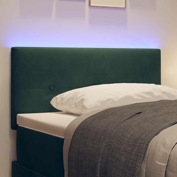 vidaXL T&ecirc;te de lit LED avec des lumi&egrave;res &agrave; LED Vert 100 cm Polyester