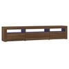 vidaXL Meuble TV avec lumi&egrave;res LED Ch&ecirc;ne marron 195x35x40 cm