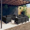 vidaXL Salon de jardin 13 pcs avec coussins anthracite bois de pin