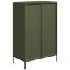 vidaXL Buffet haut vert olive 68x39x103,5 cm acier