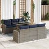 vidaXL Salon de jardin avec coussins 7 pcs gris résine tressée acacia