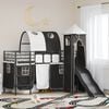 vidaXL Lit mezzanine pour enfants Noir 90 x 190 cm M&eacute;tал