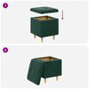 vidaXL Pouf de rangement Vert fonc&eacute; 40 x 40 x 45 cm Velours