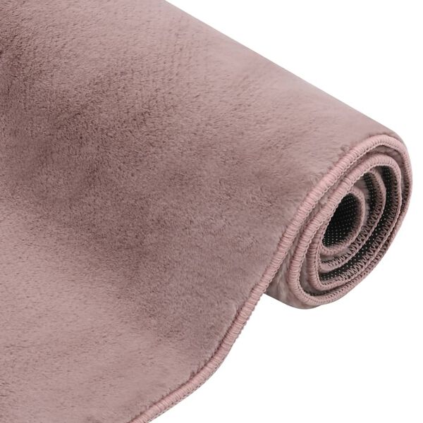 vidaXL Tapis Fausse fourrure de lapin 200x300 cm Vieux rose