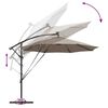 vidaXL Parasol Taupe 294 x 294 x 248 cm Polyester et Aluminium