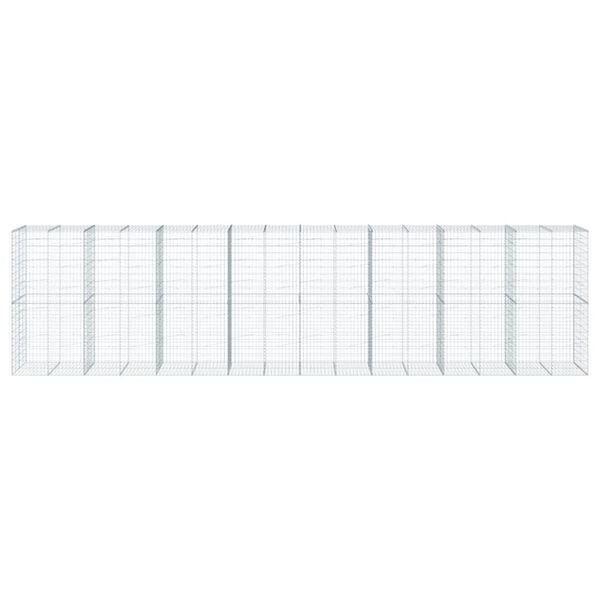 vidaXL Panier gabion avec couvercle 800x100x200 cm fer galvanisé