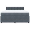 vidaXL Sommier &agrave; lattes de lit et matelas Gris fonc&eacute; 200x200cm Velours