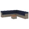 vidaXL Salon de jardin 10 pcs avec coussins gris r&eacute;sine tress&eacute;e