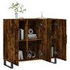 vidaXL Buffet ch&ecirc;ne fum&eacute; 90x34x80 cm bois d'ing&eacute;nierie