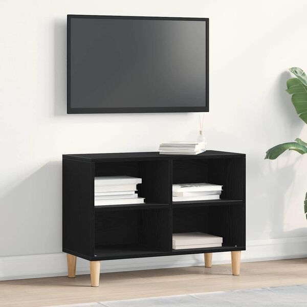 vidaXL Meuble TV Ch&ecirc;ne noir 69,5 x 30 x 50 cm Bois d'ing&eacute;nierie