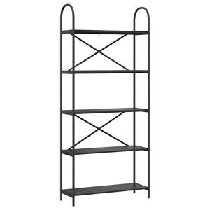 vidaXL &Eacute;tag&egrave;re Ch&ecirc;ne noir 80 x 30 x 183 cm Bois d'ing&eacute;nierie