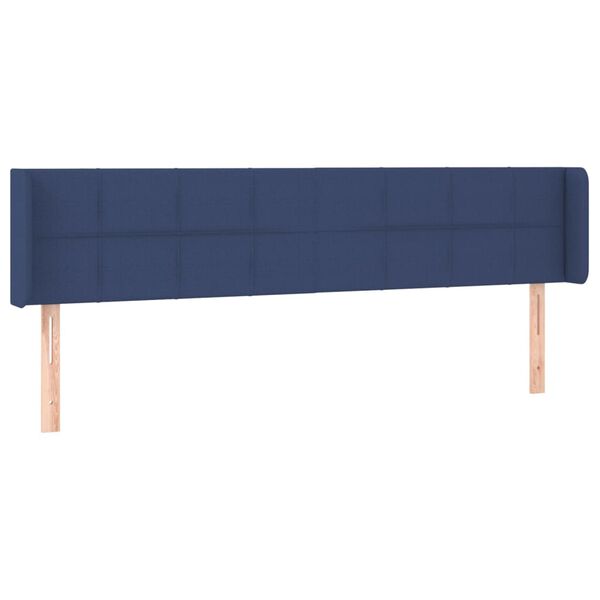 vidaXL T&ecirc;te de lit &agrave; LED Bleu 203x16x78/88 cm Tissu