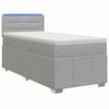 vidaXL Lit boxspring avec matelas Gris clair 90 x 200 cm Tissu